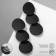 Earrings Metal "Azelia" circles, trio, black color