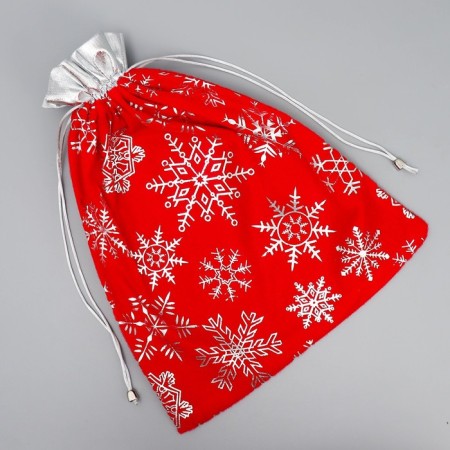 Bag gift plush “joy inside”, snowflakes, embossing, 30 x 40 cm +/- 1.5 cm, New Year-4