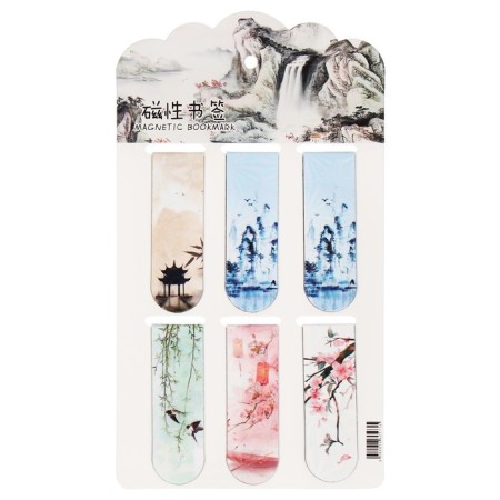 A set of magnetic bookmark for books Calligrata 6 pieces, "Flowers", mix-3