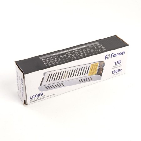 Electronic transformer for 12 W LED tape, Feron, LB009, 12.5A, 150 W-2