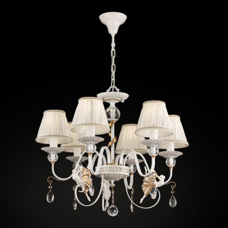 Chandelier Maytoni ARM222-06-G, E14, 6x40 W, 610x610x910 mm, white with gold-6