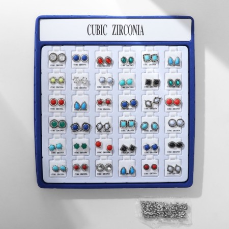 Classes in a box of 36 pairs "Nuttel", color mix in black silver-4