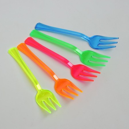 Plastic forks, 12 pcs., Mix colors-1