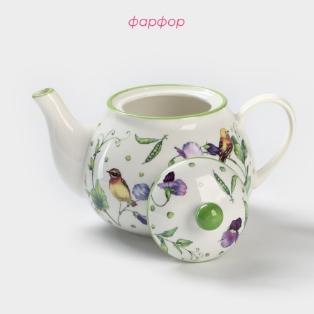 Teapot Porcelain Hot Dolyana "Green Garden", 900 ml-1