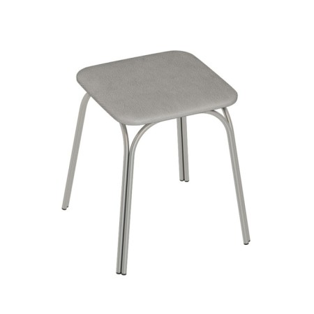 Taburet "TB17", 360 × 360 × 430 mm, vinylski, chromium / silver color