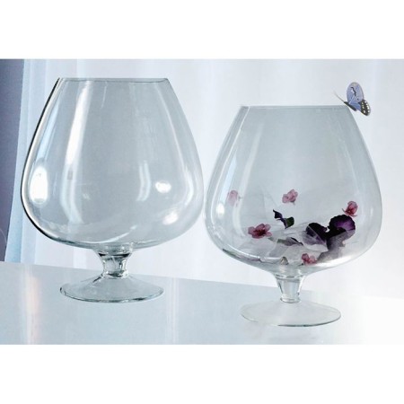 Vase "Brandy" glass on the leg h = 35x29.5cm, d = 16.5cm, v = 12 l 2525 transparent-1
