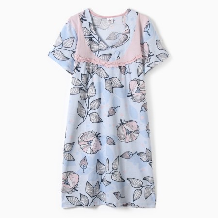 Night shirt female, the color is gray-blue, rr 50