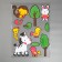EVA sticker "Zebra and other animals" 79x49 cm
