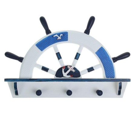 Interior hanger "helm", 3 hooks, white-blue, 45 x 28 x 5 cm-5