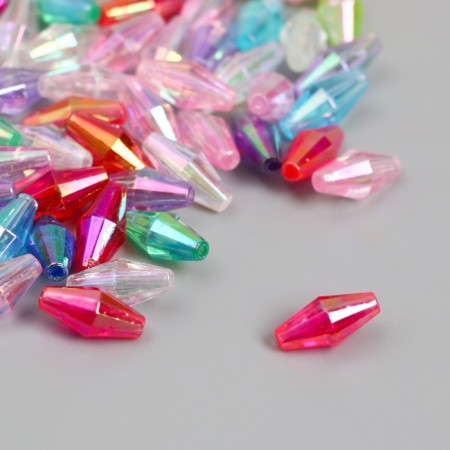 Beads for creativity Plastic "Rhombus Crystal Holography" set 20 grams mix 0.6x0.6x1.2 cm-1