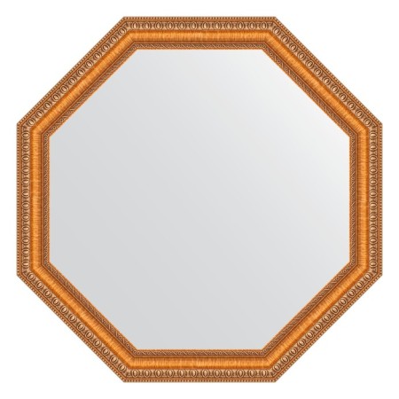 Mirror in the baguette frame, gold beads on bronze 60 mm, 66x66 cm