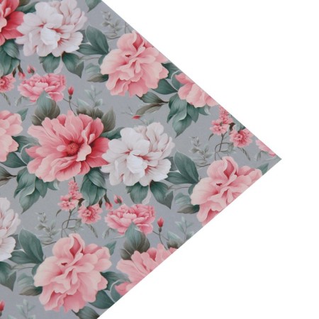 Paper packing craft white "Flowers", 50 x 70 cm-3