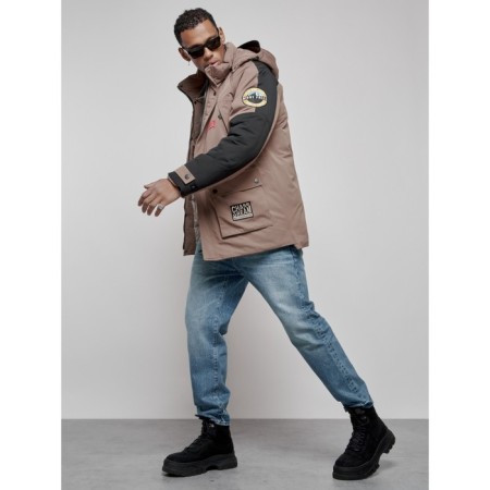 Male winter jacket, size 52, brown color-23
