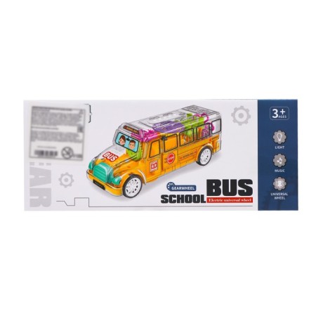 Lifting bus, light and sound, works from batteries, yellow color-5