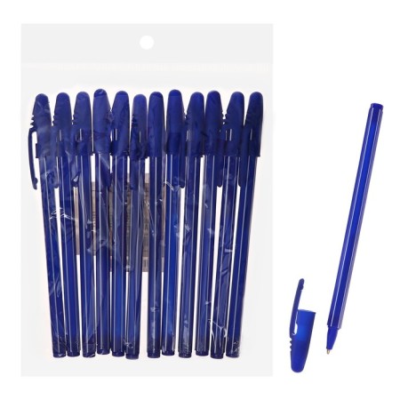 A set of ballpoint pens Calligrata 12 pieces, 0.5mm, strips of blue-white, blue ink blue