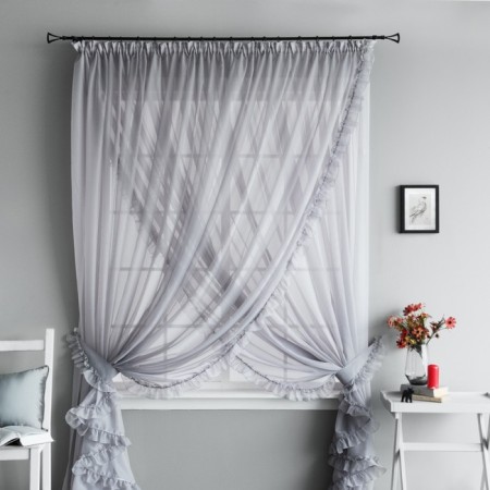 Tulle "vintage", size 400x270 cm, gray color