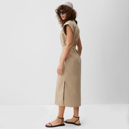 Women's dress Minaku: Safari Midi Beige Color, Rr. 48-3