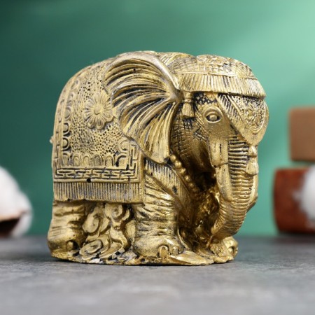 Figure "Indian Elephant" Old Gold, 12x7x6cm-3