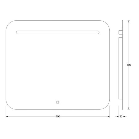 Evororm mirror, built into the LED-lighter, sensory switch, 5.5W 70x60 cm, neutral white-1