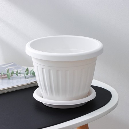 Pot for flowers with the Sylver Eco Podon, 2.6 l, d = 20 cm, white color-1