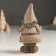 Polystone souvenir "Santa Claus in a gray-beige outfit, with a bell" 5.5x6.5x13 cm