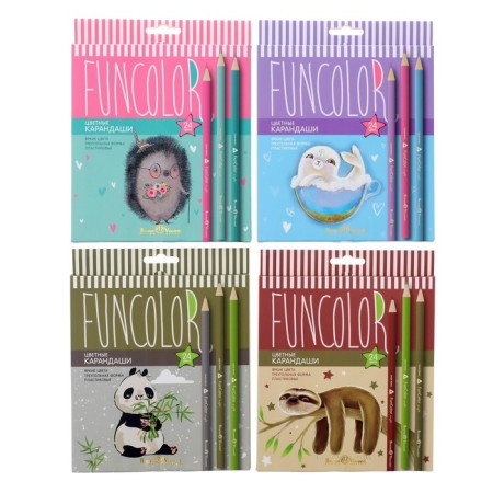 Pencils 24 colors BrunovisConti Funcolor, plastic, mix