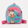 Baby backpack on a zipper, a reflective strip, pink/turquoise color