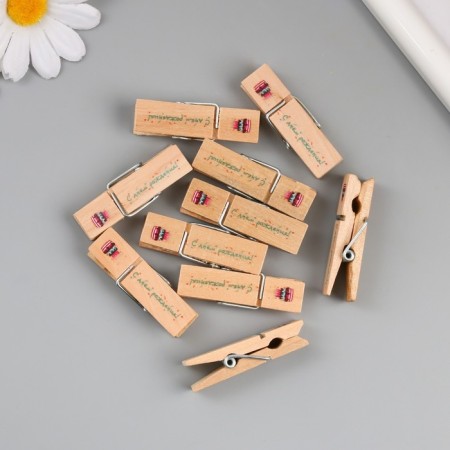 Decor for creativity Tree "clothespin - Happy Birthday!" set 10 pcs-6