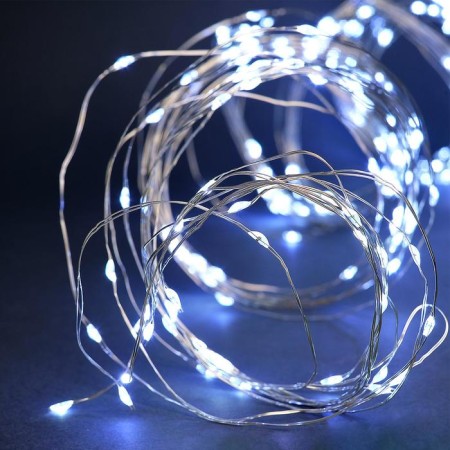 Garland "Curtain" 2.8 × 3 m dew on hooks, with a remote control, IP20, silver thread, 300 LED, white glow, 8 modes, USB-2