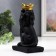 Souvenir Polystone "Black Leo in the Golden Crown" 13.8x5.8x8 cm
