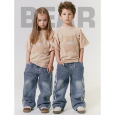 Футболка детская Amarobaby Bear, рост 110 см, цвет бежевый