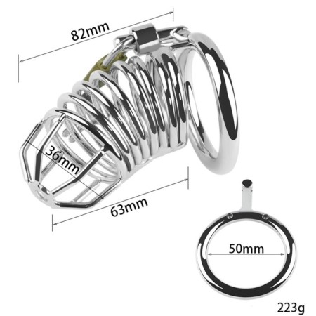 Belt of fidelity "Total cell No. 3", rings d = 4; 4.5; 5 cm, lock, key, metal-13
