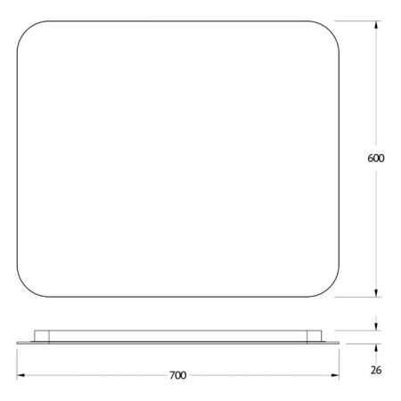 Mirror with Defesto LED lighting 23 W, 70x60 cm, sensory switch, neutral white light-1