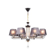 The chandelier is suspended with lampshade and crystal Ambrella Light, Modern, TR4618, 8HE27, Coffee color, gold