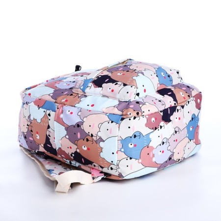 School backpack from textiles on a zipper, 3 pockets, pencil case, color colorful color-6