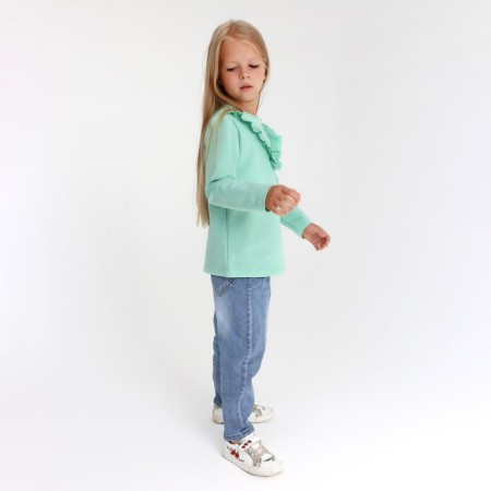 Sweatshirt for girl KAFTAN "Basic Line" size 32 (110-116), mint color-4