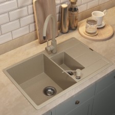 Кухонная мойка кварцевая Uperwood Quartz UPD-05, прямоугольная двухсекционная, цвет 02 беж   1066700