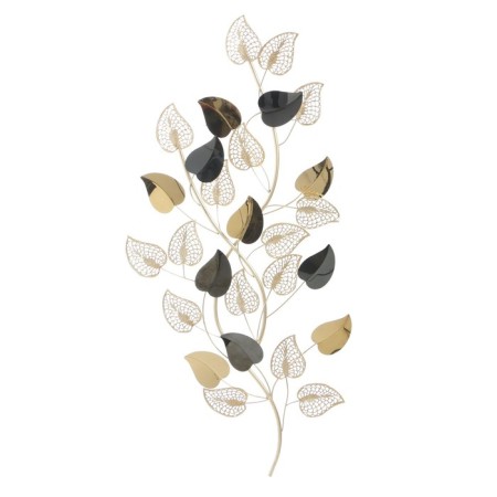 Decor Wall metal "Victor with leaves" gold with black 44x99 cm-1