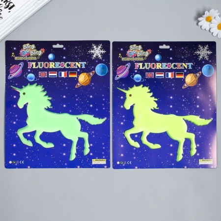 Phosphorus sticker "unicorn" with glue pads mix 29.5x25 cm-2