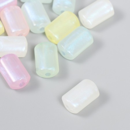 Beads for creativity Plastic "Cylinder. Brill" set of 20 g 1.9x1.2x0.8 cm-1