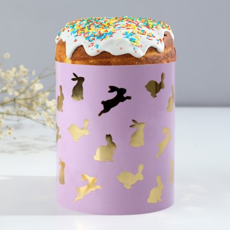 Kulich rim with embossing "Rabbits", 32.2 x 9 cm-1