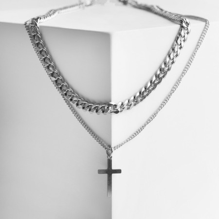 Piece "chain" cross, color silver, 43 cm-5