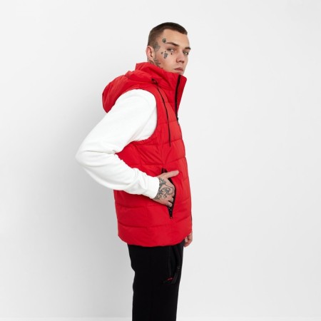 Warm vest of men's, red color, size 54-2