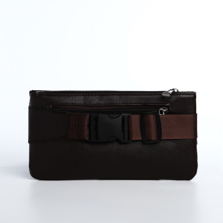 Board belt on a zipper, 2 outer pockets, brown color-4