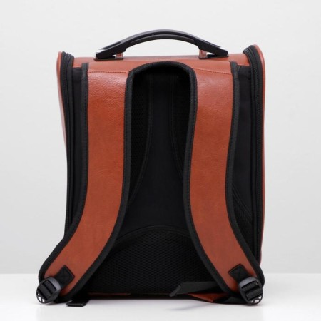 Backpack for carrying animals "Eleans", with a viewing window, 32 x 18 x 37 cm, brown-2