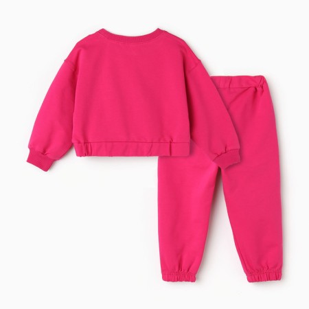 Kit for girls (sweatshirt, trousers), raspberry color, height 98 cm-7