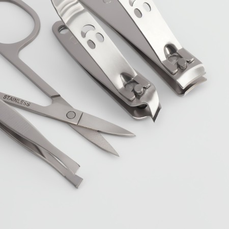 Manicure set "Lucy", 10 objects, leatherette-cherol, color gray color-4