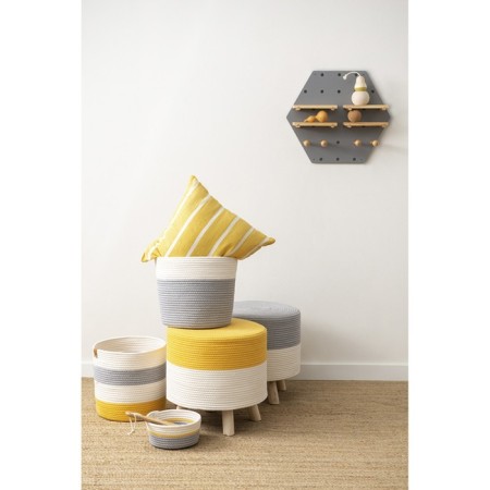 Puff Devy, 400 × 400 × 400 mm, beige / gray color-7