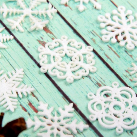 A set for the New Year's decor "Snowflakes", felt, the size of the snowflake - 3.5 cm, 36 pcs.-6