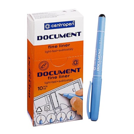 Capillary pen for drawing centropen 2631 line 0.1 mm, color black, letter length 500 m